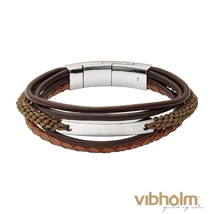 Fossil - Vintage Casual Armbånd Herre - brunt læder/stål JF02703040